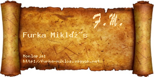 Furka Miklós névjegykártya