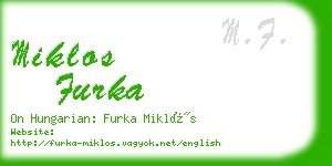 miklos furka business card